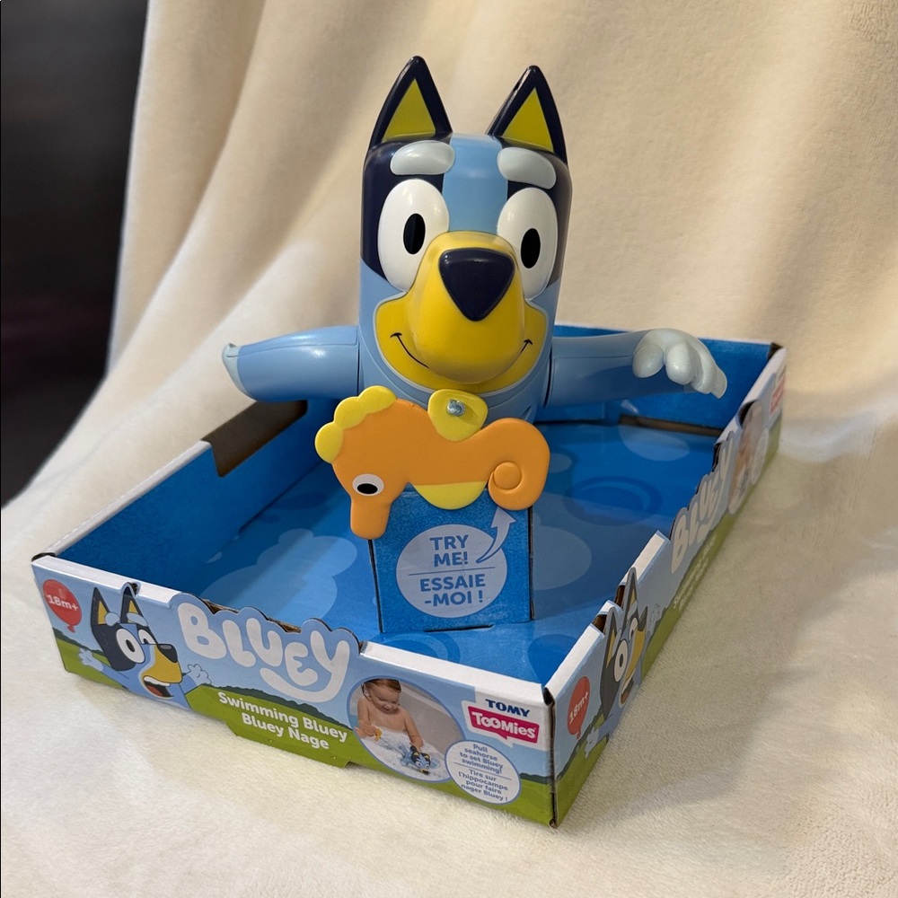 Bluey Swimming Action Figure by TOMY - Blue and Yellow